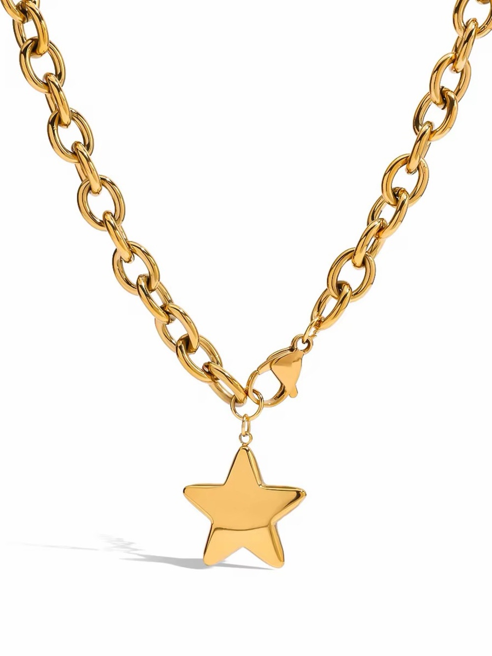 18K Gold Plated Star Charm Chain Necklace